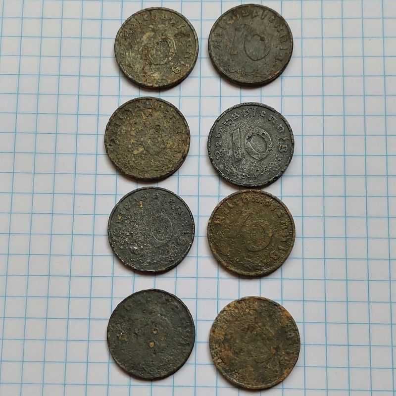 Монети Германіі 10 пфенігів.