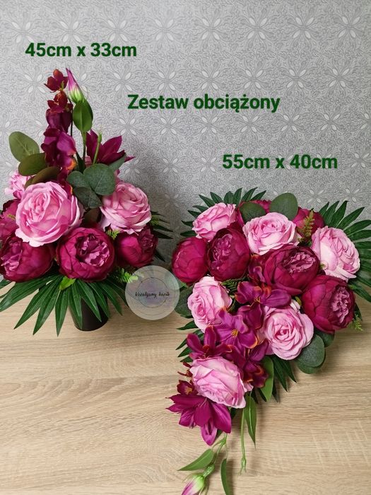 Komplet nagrobny- peonia, róża ,klematis