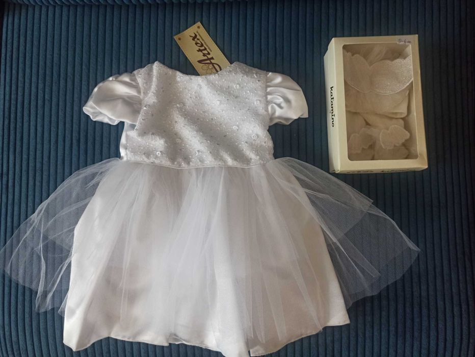 Sprzedam komplet do chrztu dla dziewczynki rozmiar 56!