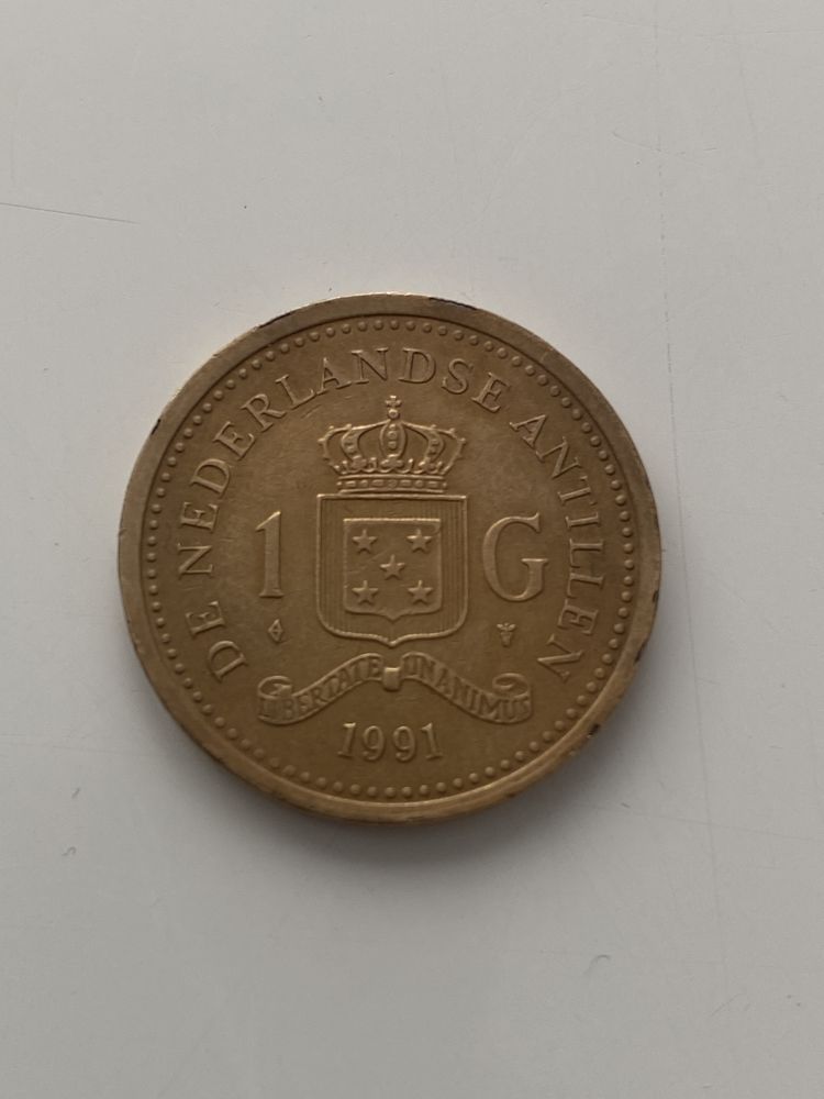 Moneta Antyle Holenderskie / Curacao - 1 Gulden 1991r