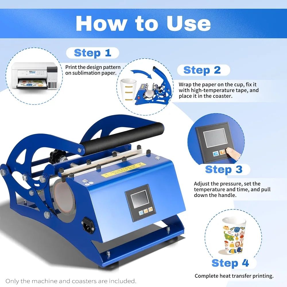 Easybuy 6W1 Prasa Transferowa Do Kubków Diy Drukarka Maszyna Prasowani