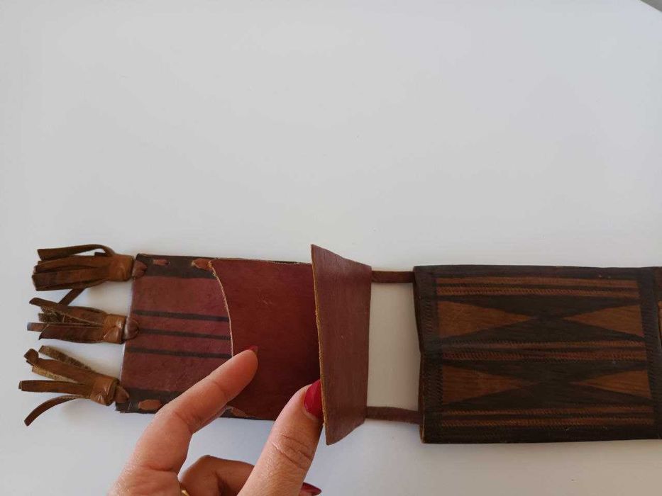 Bolsa de ombro vintage feita à mão nativa americana