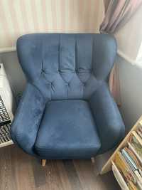Fotel vintage granatowy
