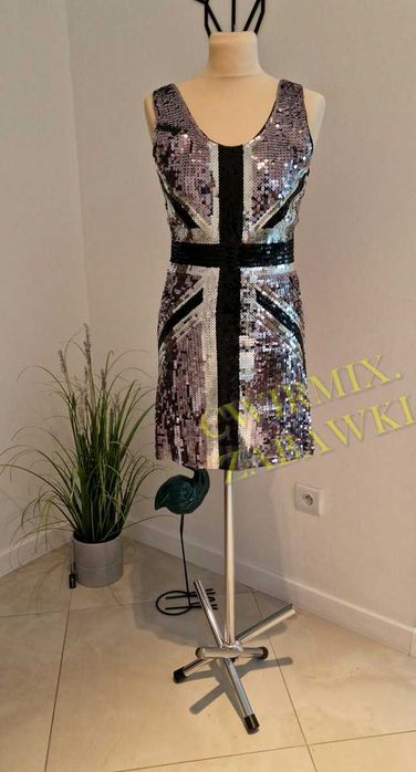 Halloween Karnawał kostium Sukienka cekinowa Brytyjka