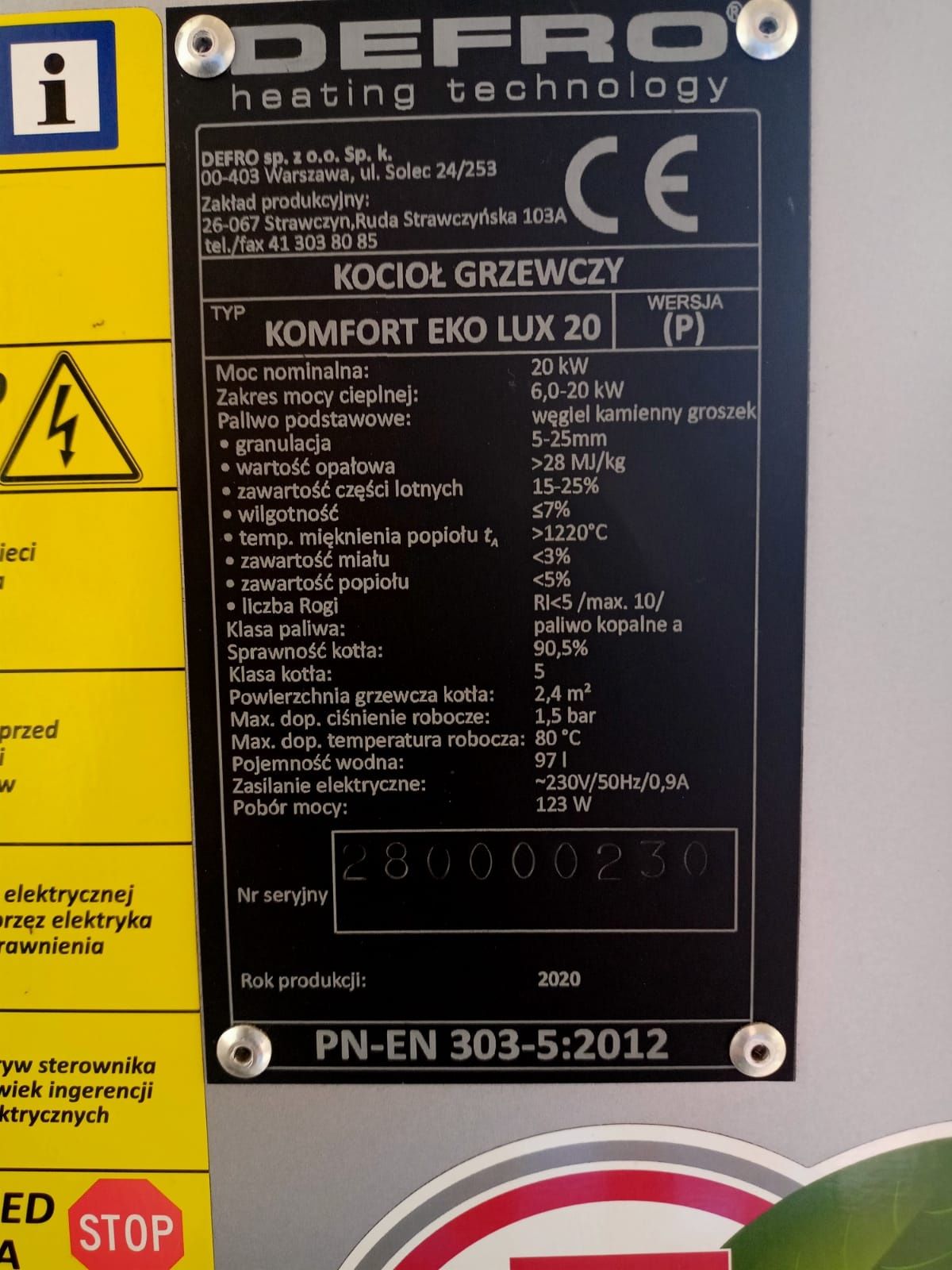 Sprzedam piec Defro 20 kw