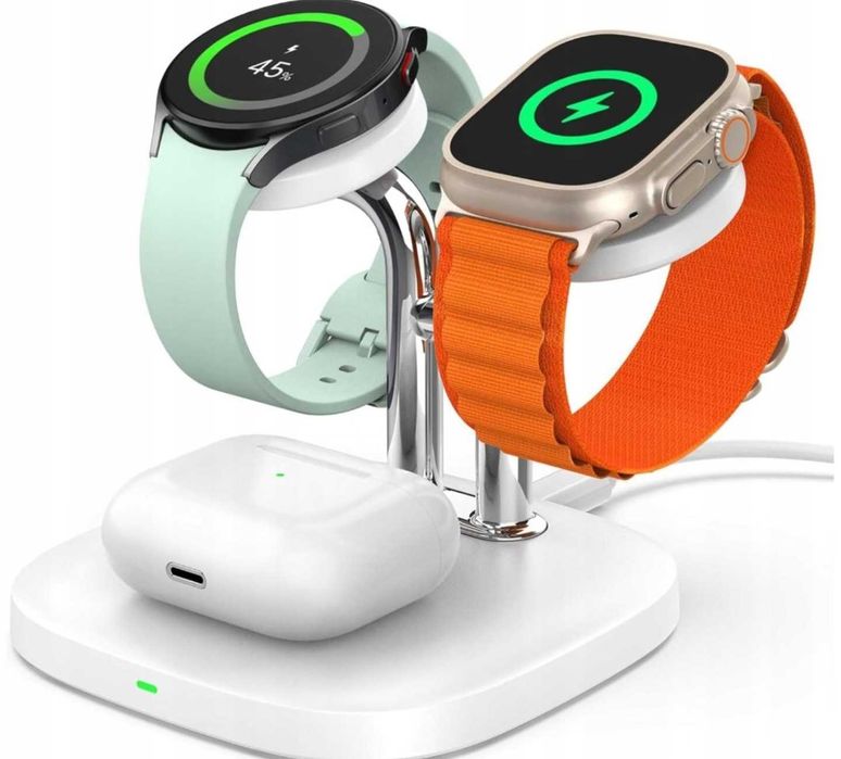 Podwójna ładowarka SwanScout do Galaxy Watch,Buds, Apple Watch,Airpods