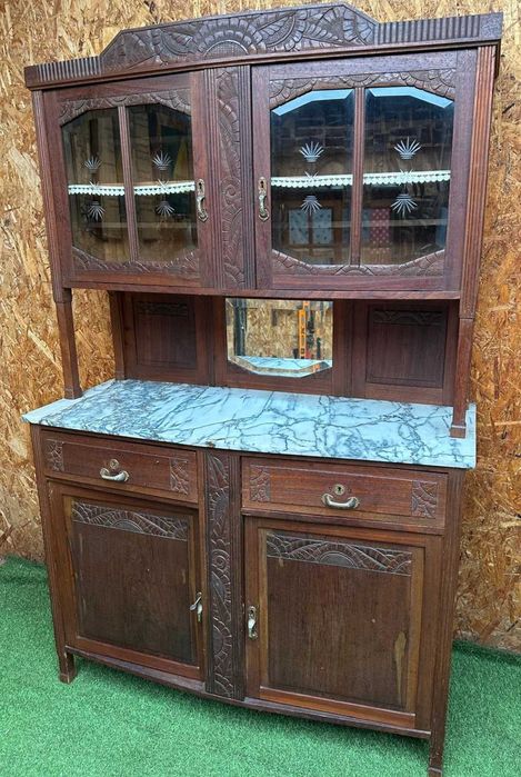 Louceiro antigo em perfeito estado, tampo em marmore; 49X126X194 cm