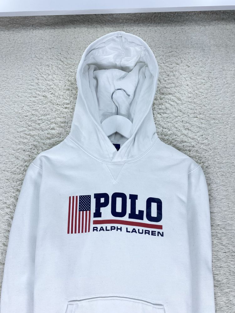 Мужское белоснежное худи Polo Ralph Lauren big logo чоловіче худі