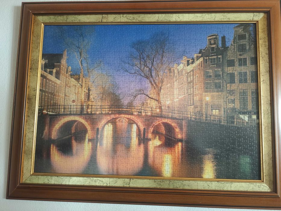 Quadros decorativos de puzzles emoldurados