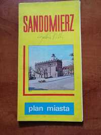 Plan miasta Sandomierz. Stara mapa z 1980 r.