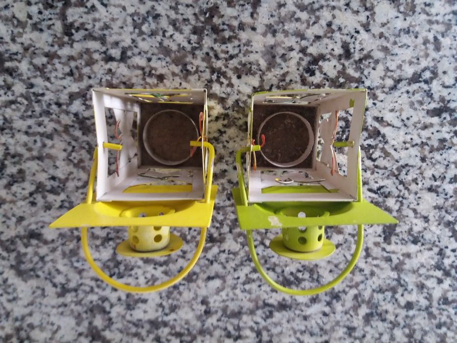 Porta velas de metal pintado (Preço dos 2)