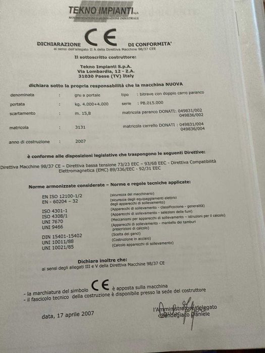suwnice pomostowe 4+4 tony
