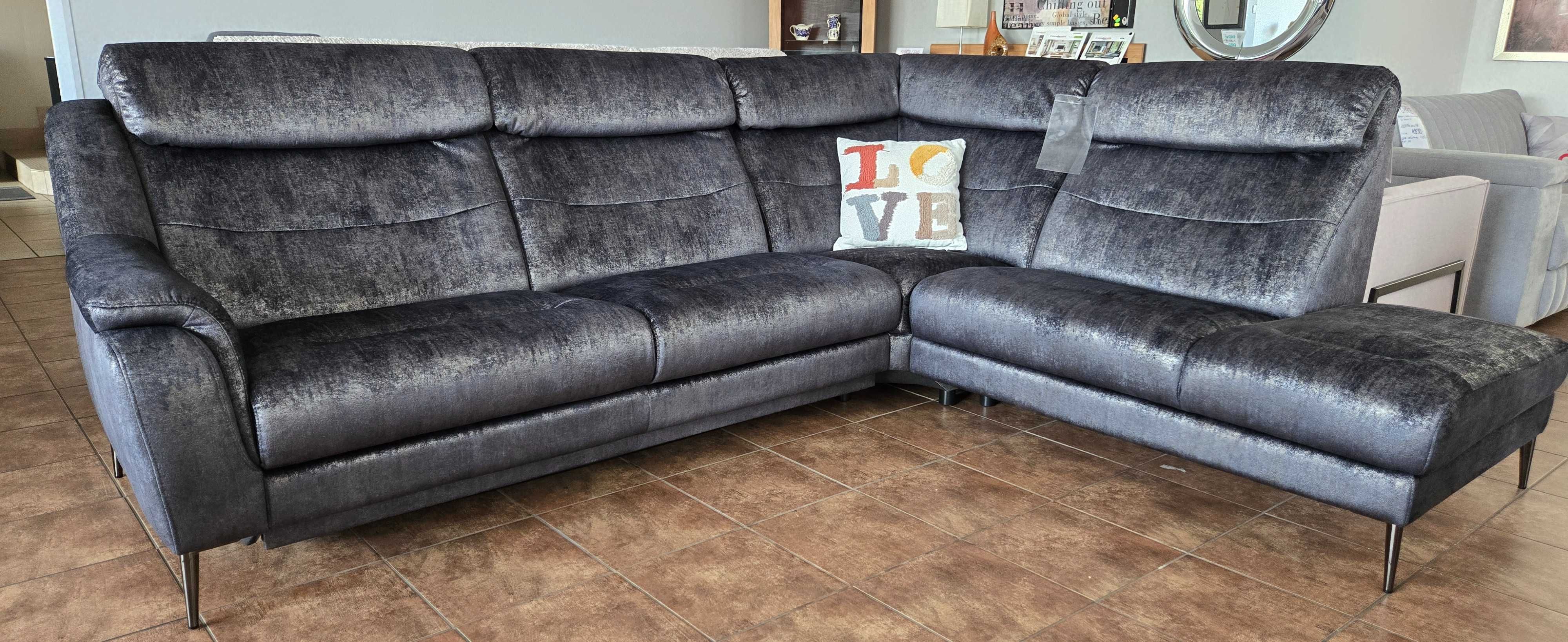 Komfortowy narożnik GLADIOLUS 287x232 stelaż włoski spanie na materacu