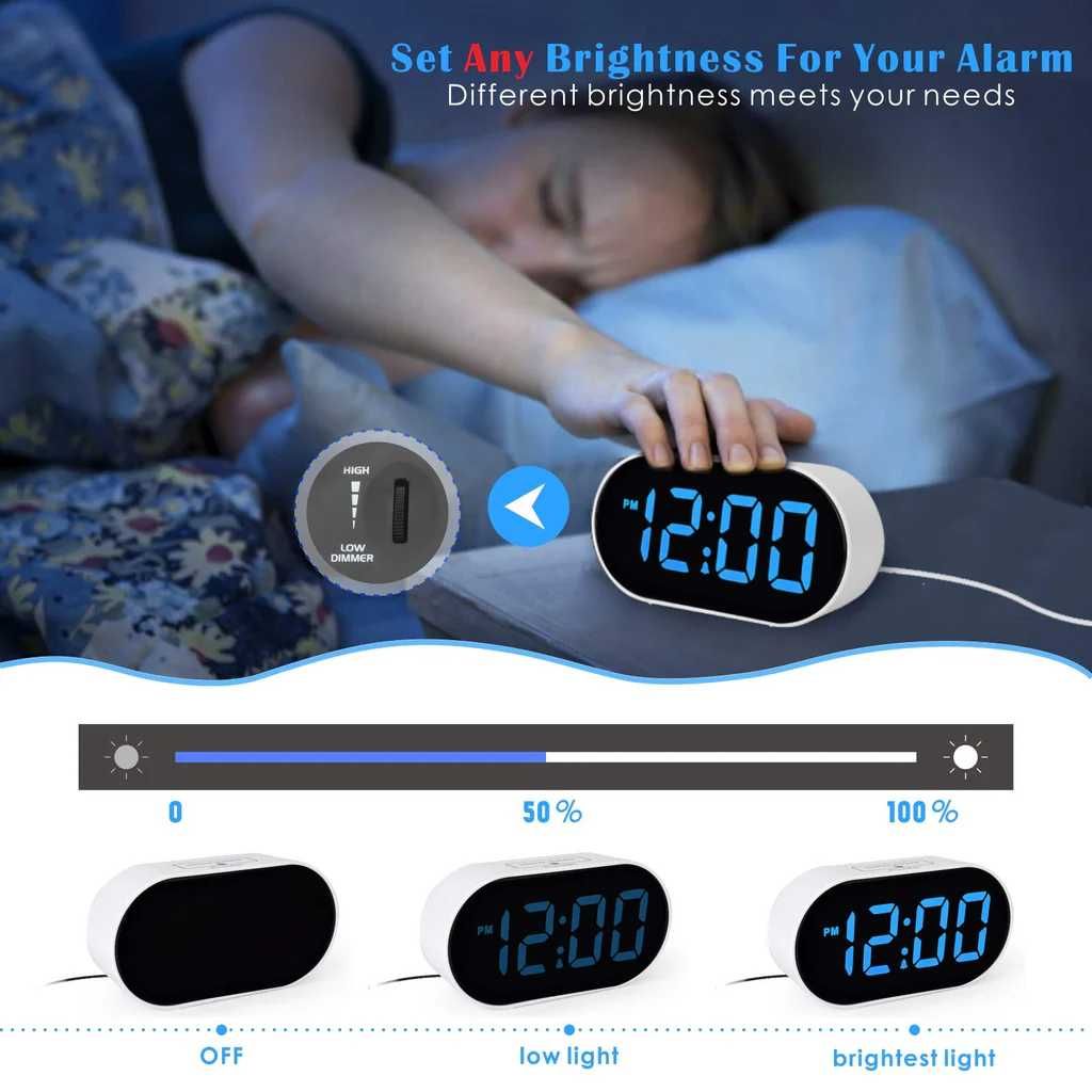 Budzik, zegar LED zasilany USB
