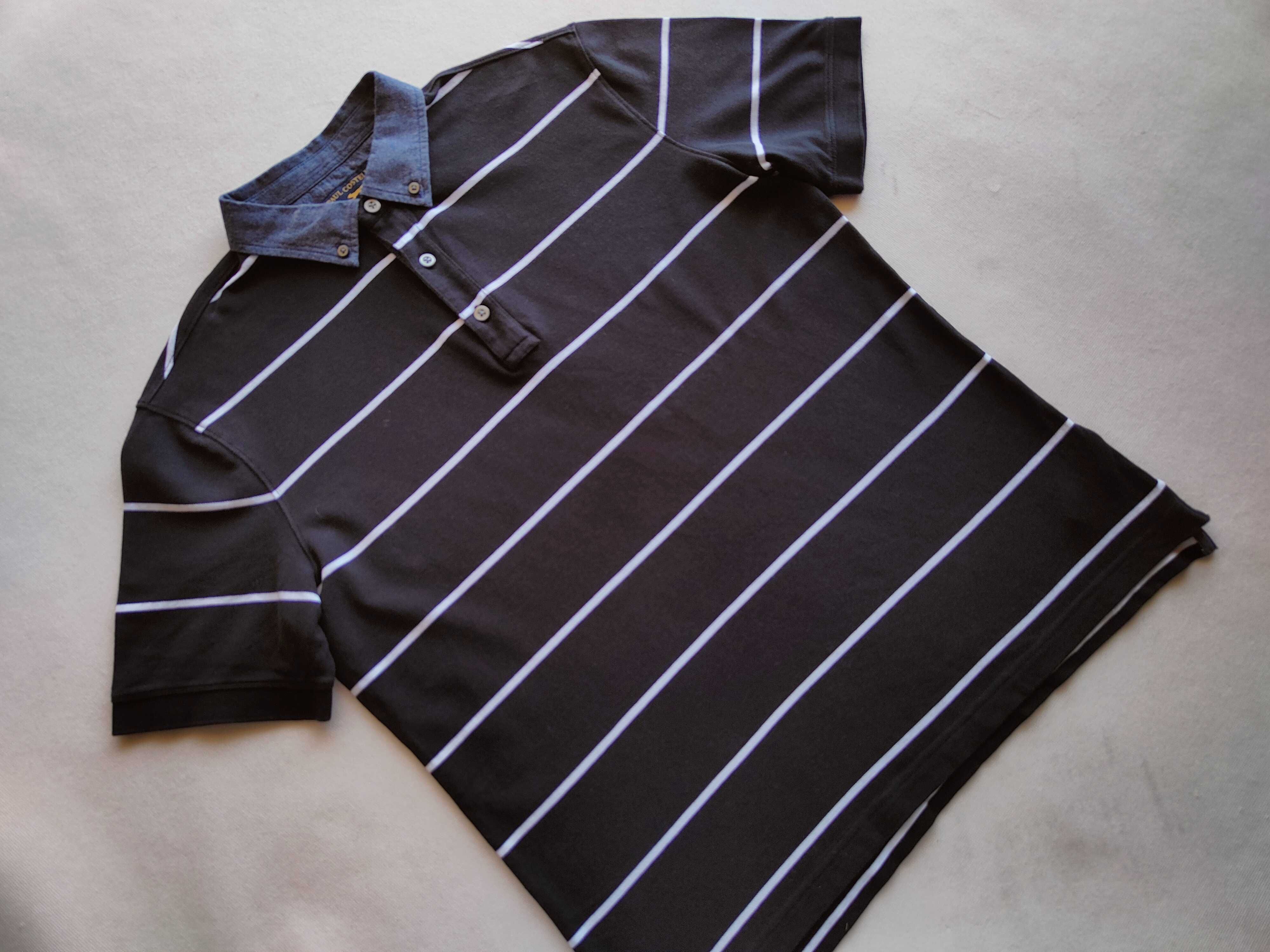 Paul Costelloe _ Czarna koszulka polo w paski M