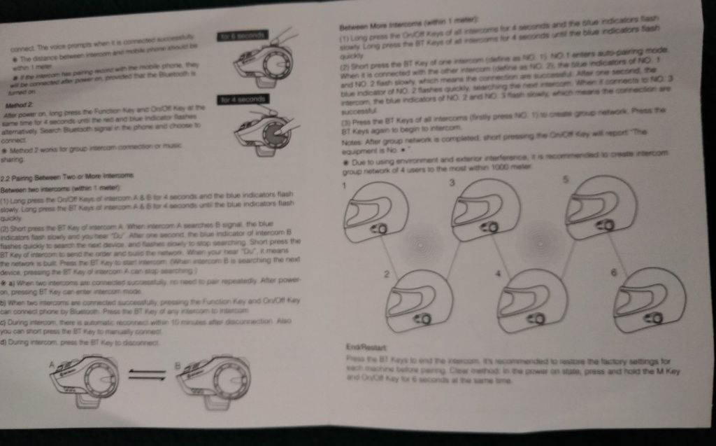 Zestaw słuchawkowy Bluetooth Helmet Intercom