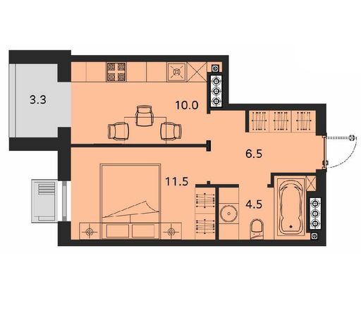 Квартира с ремонтом - 36м2 в новом ЖК Мармелад. Рассрочка 0% на 33 мес