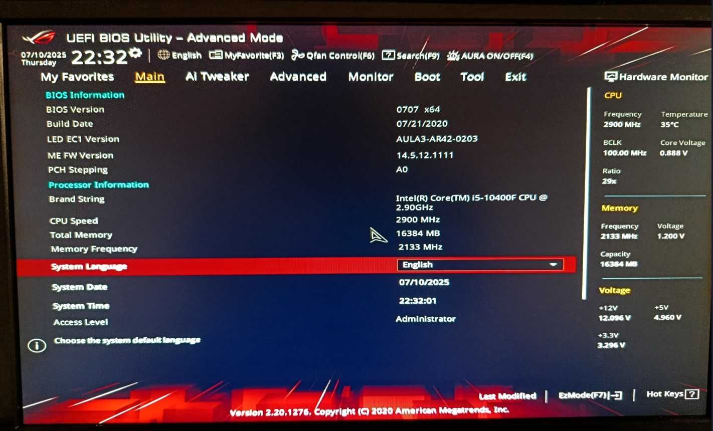Motherboard ASUS ROG STRIX B460-G Gaming