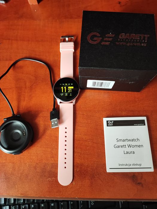 Garett Laura smartwatch zegarek elektroniczny kobiecy damski różowy