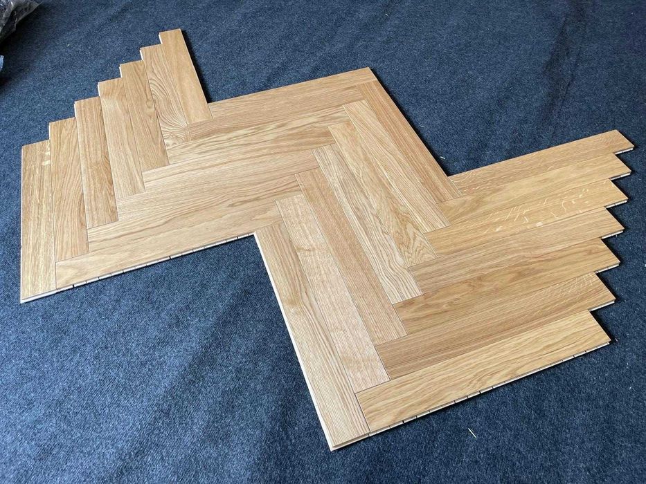 Parkiet warstwowy dębowy lakierowany jodełka klasyczna okazja