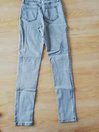 Szare jeansy, rurki 34