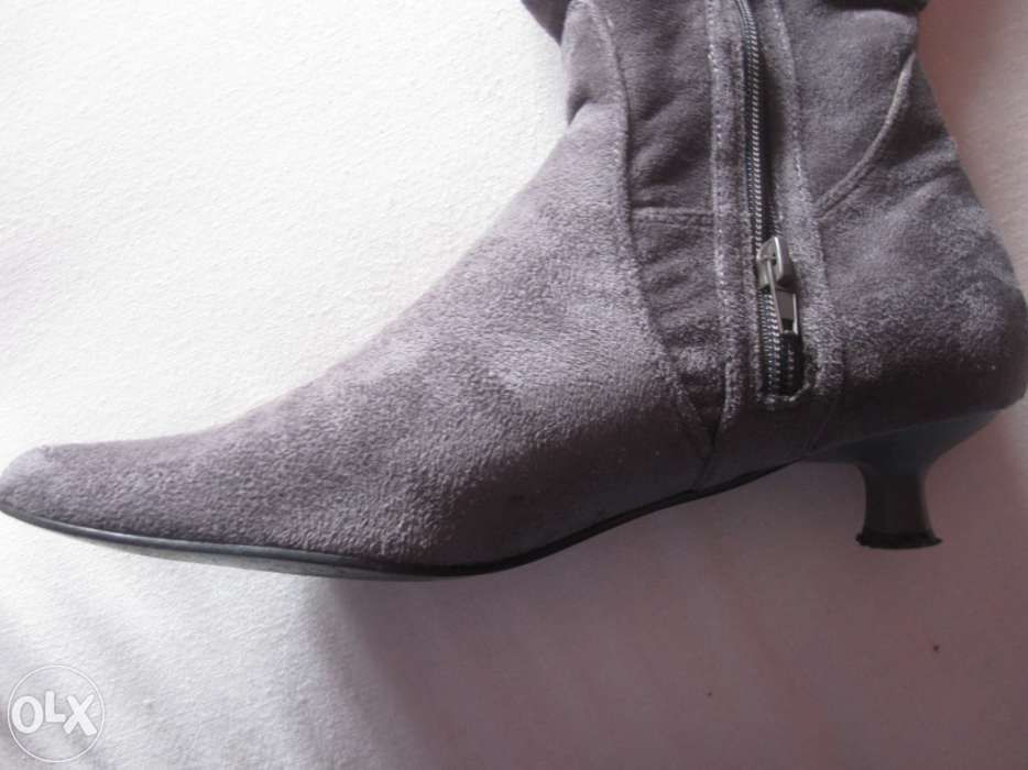Botas camurça, cano alto, lilás, 39