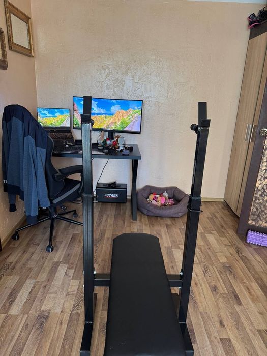 Лава для жиму та присідань, набірні гантелі 2х50кг