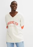 B.P.C damska bluza beżowa z czerwonym napisem Brooklyn ^40/42