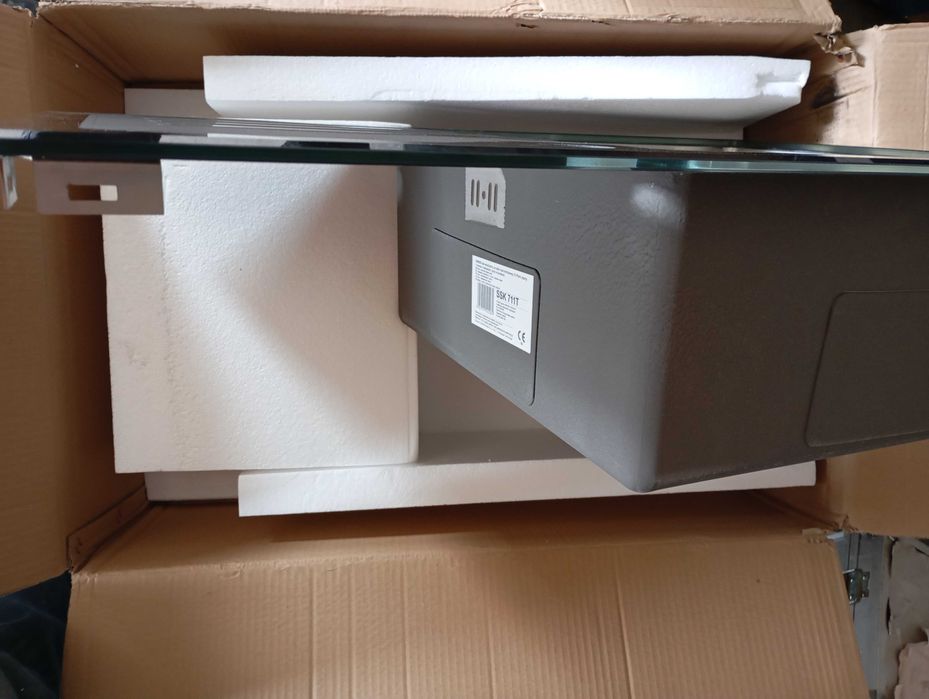 Zlew szklany Kongo Czarny SSK 711T