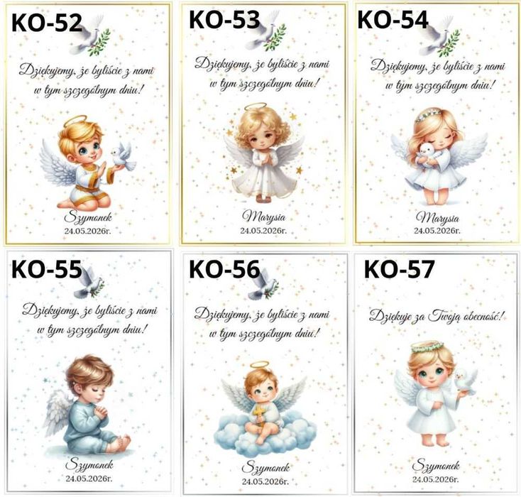 Breloczek aniołek Komunia Święta na Chrzest Podziękowanie dla gości