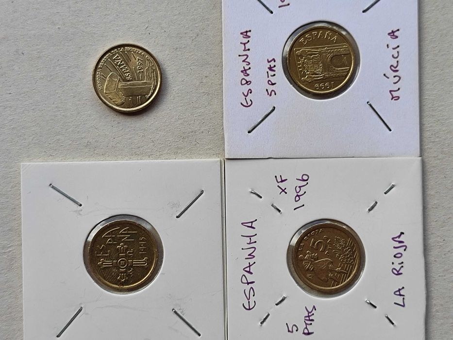 Moedas de Espanha(venda individual) - Pesetas em excelente estado