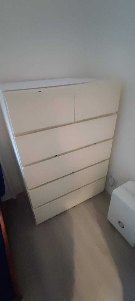 Cómoda 6 gavetas madeira lacada a branco (imitação MALM IKEA)