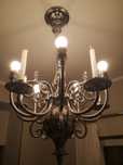 Oryginalna lampa wisząca  stalowa ,bardzo  ciężka.