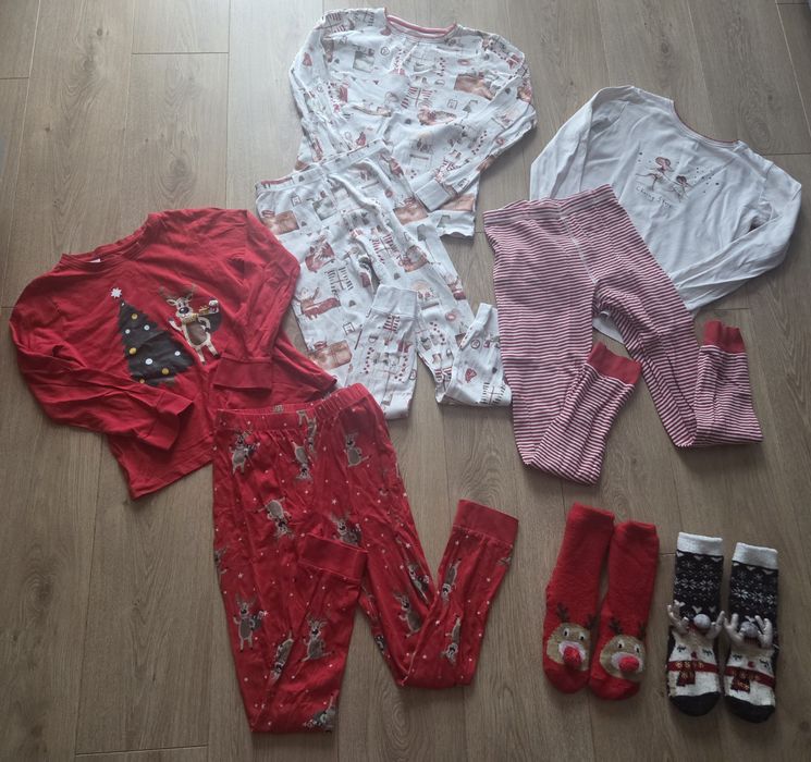 NEXT r.140 piżamy ciepłe Boże Narodzenie świąteczne  -+ GRATIS