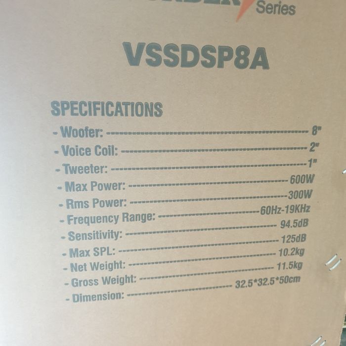 2 colunas 8" DSP  novas em caixa ainda seladas linha profissional Vsou