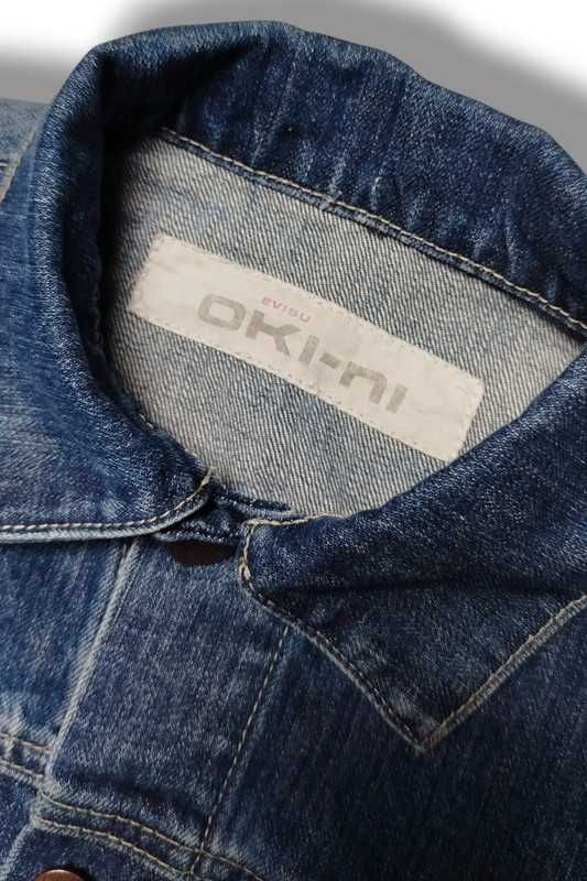 Vintage Evisu Oki-Ni Japanese Denim Brand Jacket Kurtka Jeansowa Y2K
