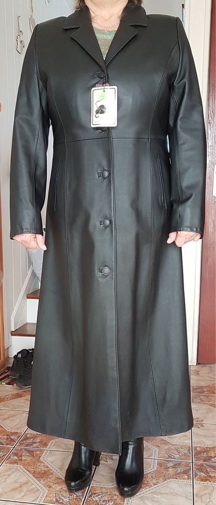 Skorzany plaszcz damski XL