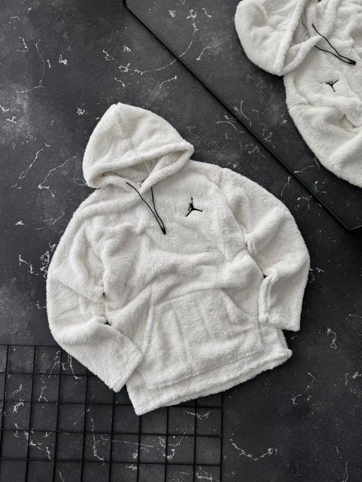 Тепла флісова худі Jordan • Білий чоловічий худі