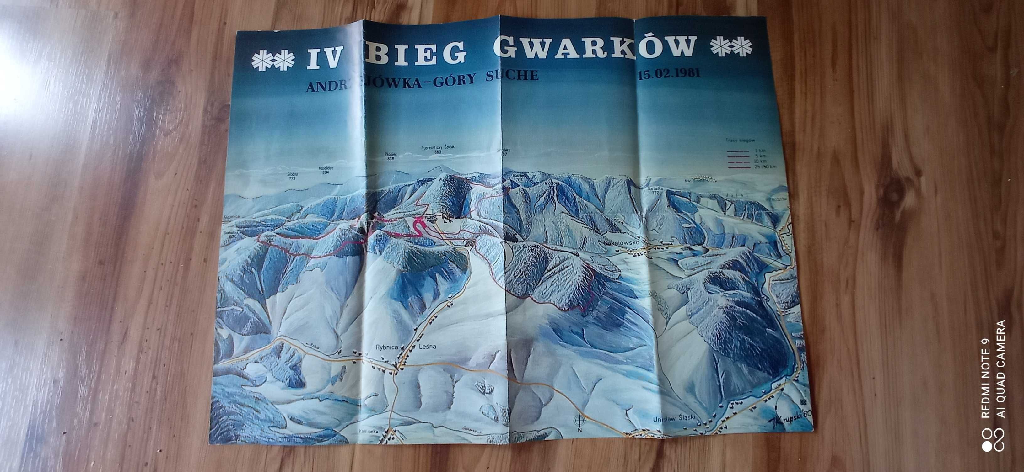 Oryginalny plakat IV Bieg Gwarków 1981 rok