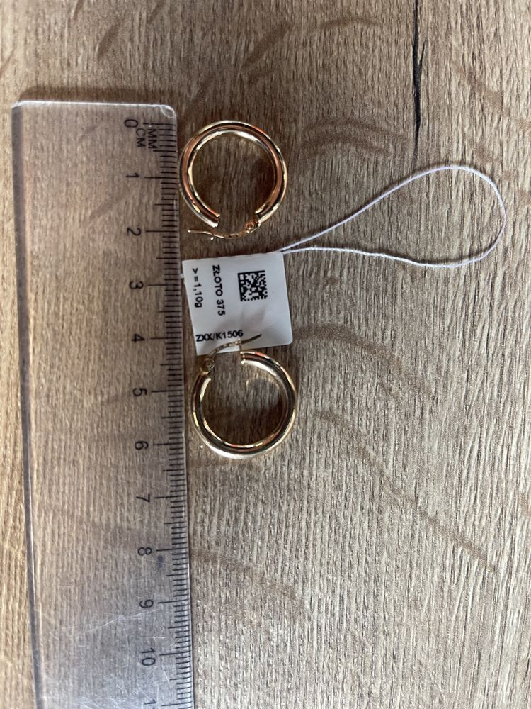 W.Kruk - nowe, ZŁOTE kolczyki Grube, srednica ok 20mm