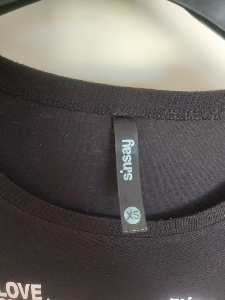 Czarny bawełniany t shirt koszulka sinsay XS