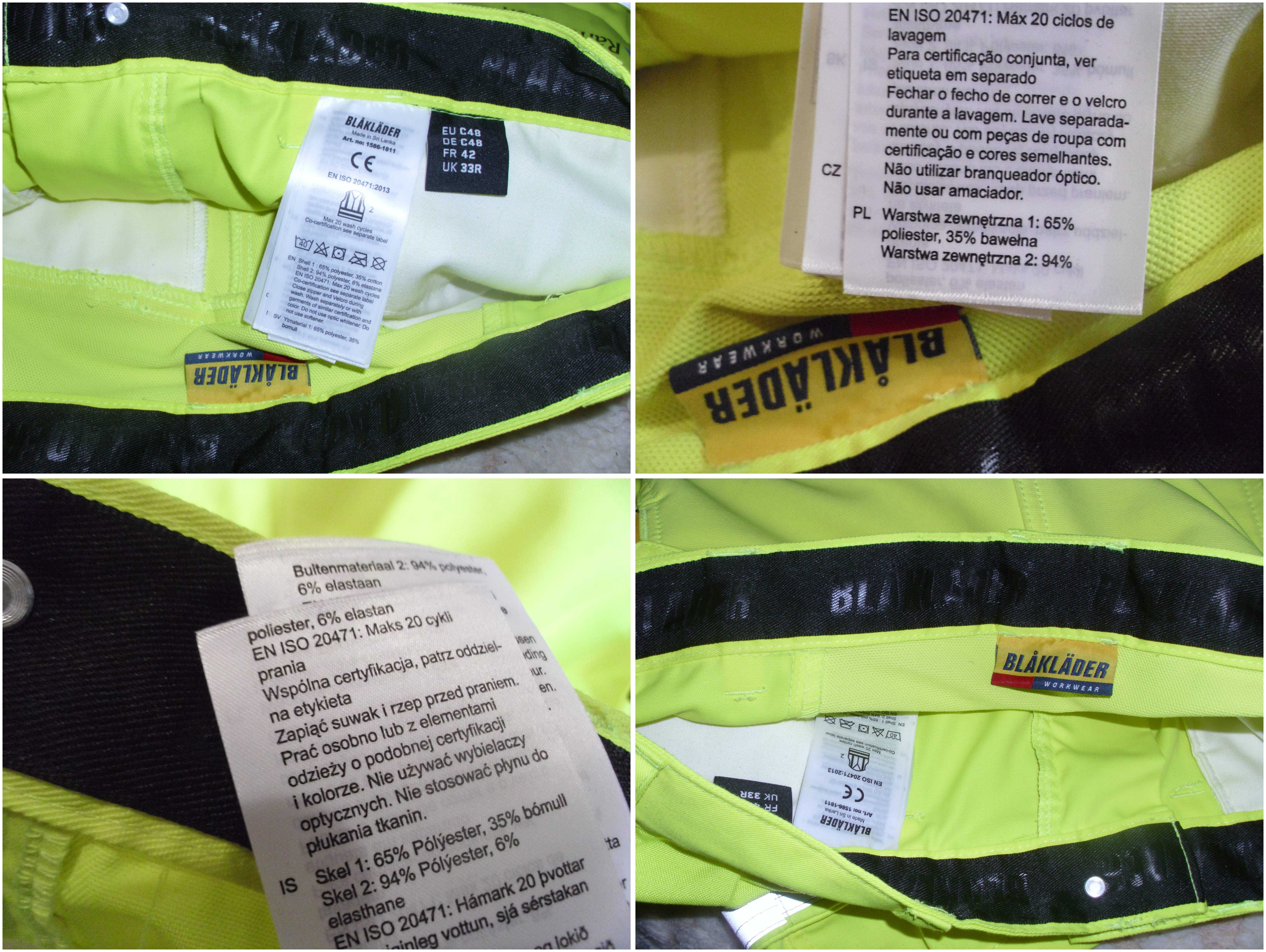 spodenki BLAKLADER 1586 48-M elastyczne panele  t shirt CAT gratis