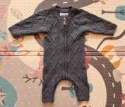 Szary ciepły wełniany kombinezon sweterkowy 100% merino Name It 62