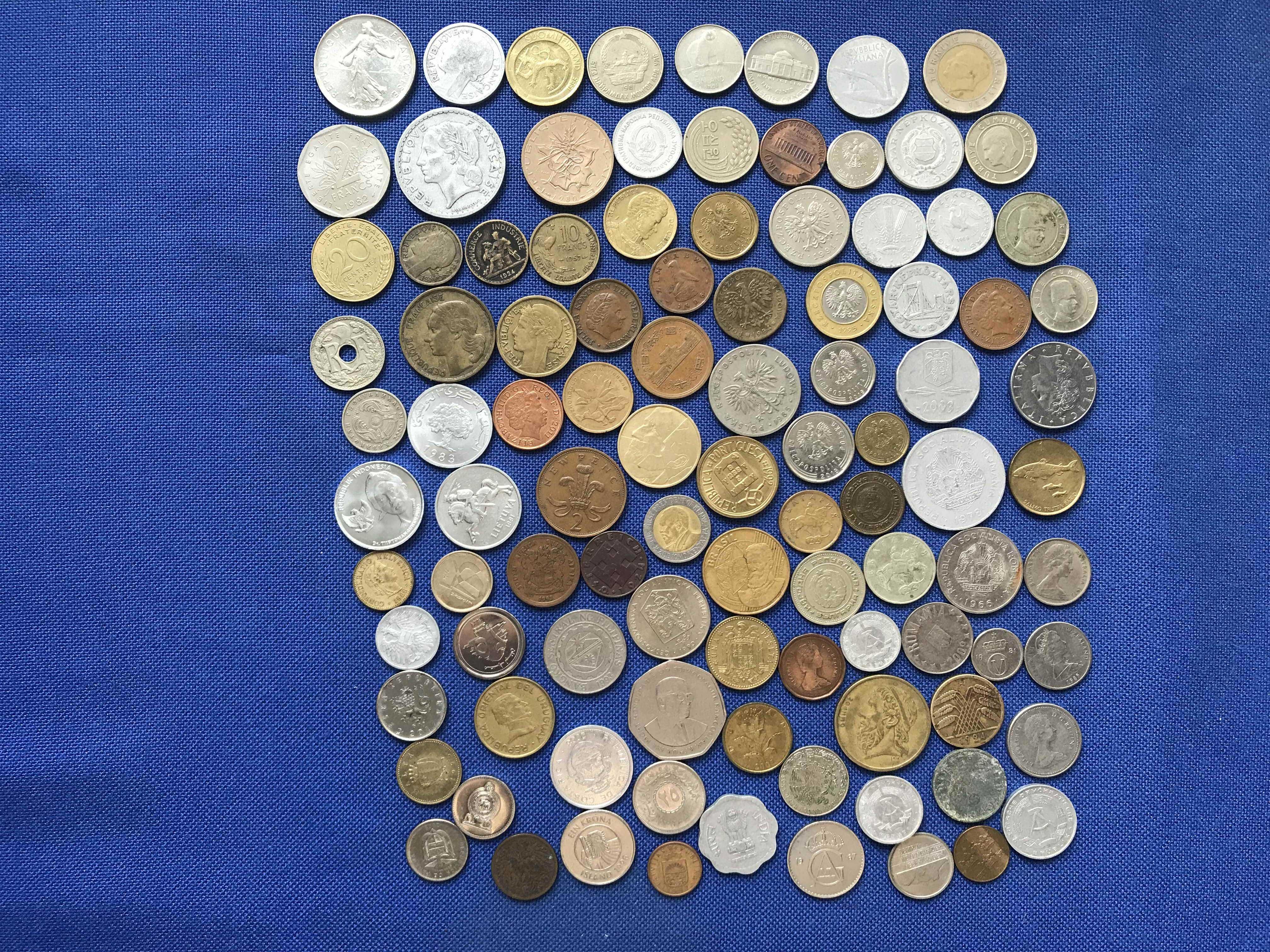 Монеты Мира 56 стран без повторов  100 шт