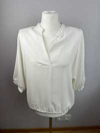 NOWA biała bluzka MADELEINE 46, dekolt V