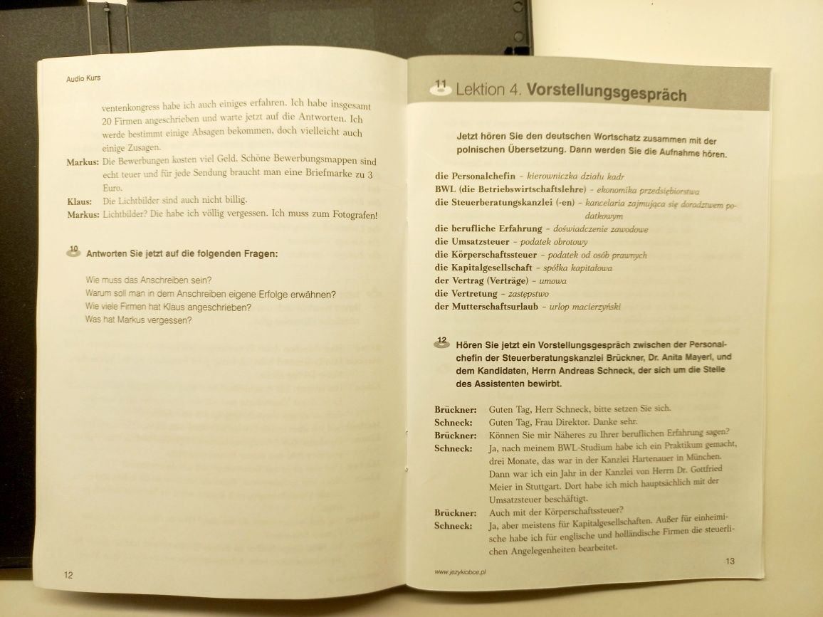 Audio Kurs języka niemiecki W pracy  CD DVD Utri Reinhold niemiecki