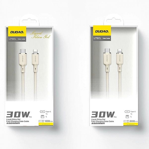 Kabel Dudao L7SCL USB-C - Lightning 30W 2m - beżowy