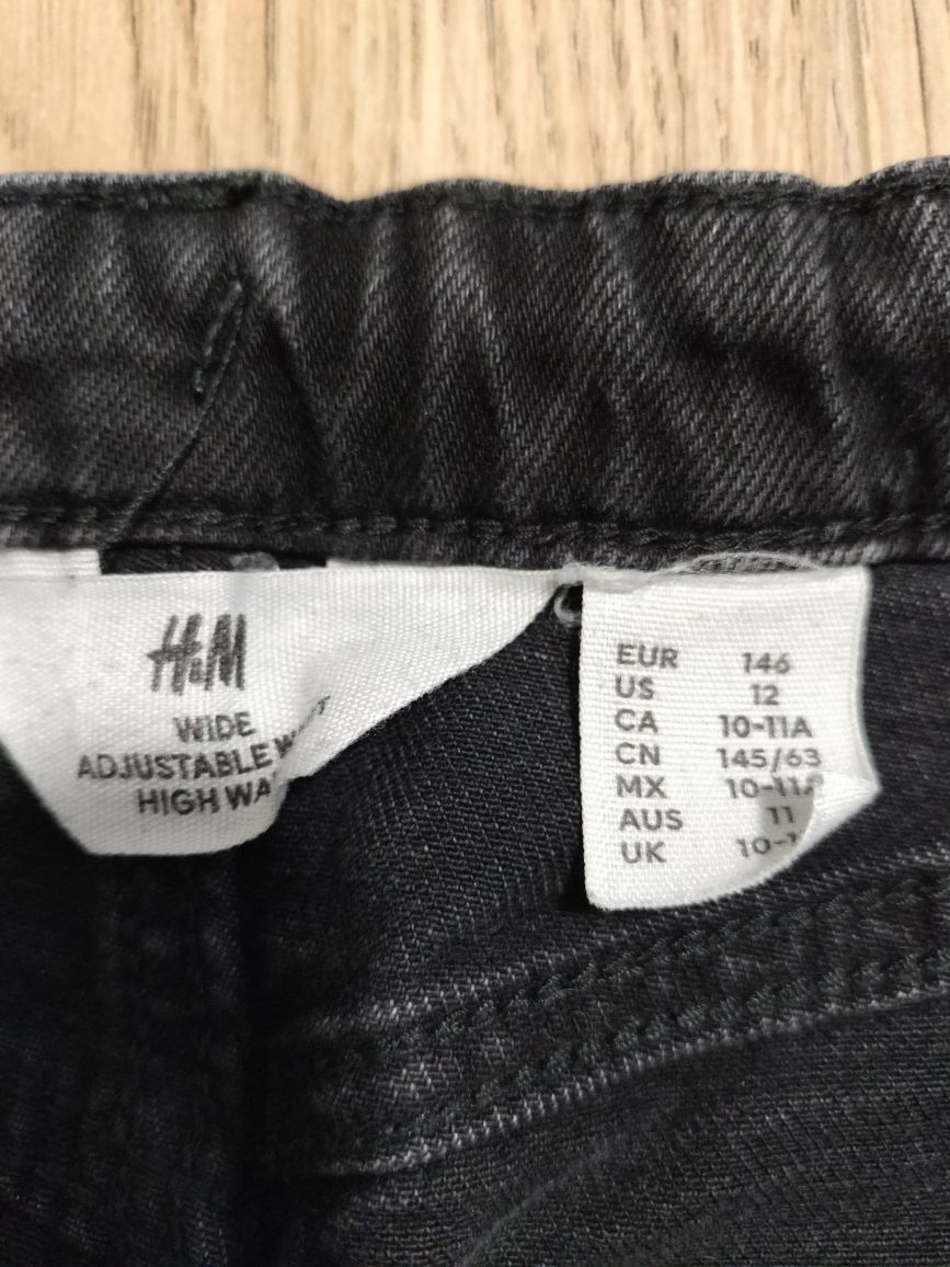 Jeansy dziewczęce H&M w rozmiarze 146cm, rozszerzane