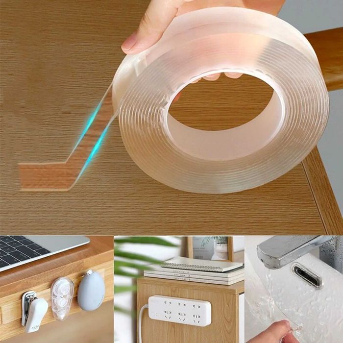 Багаторазова стрічка кріплення 5м Grip Tape / Двостороння нано стрічка