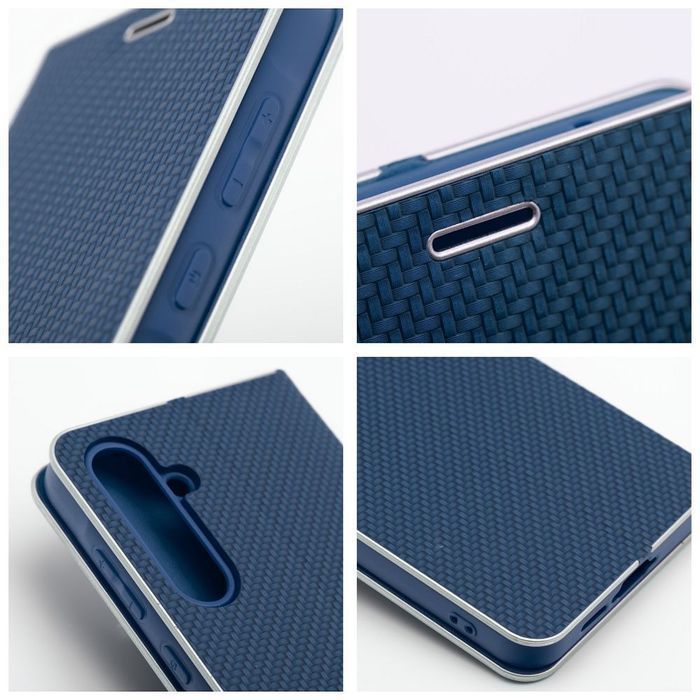 Kabura LUNA Book Carbon do SAMSUNG S25 Edge niebieski